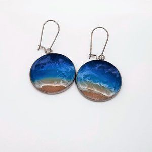 Handmade Resin Beach Ocean Earrings